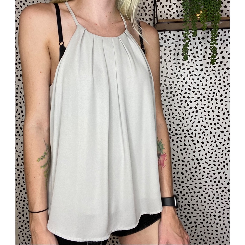 Forever 21 Pleated High Neck Blouse